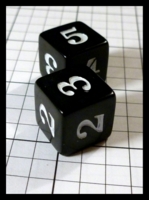 Dice : Dice - 6D - Black with Double Numbers - May 2014